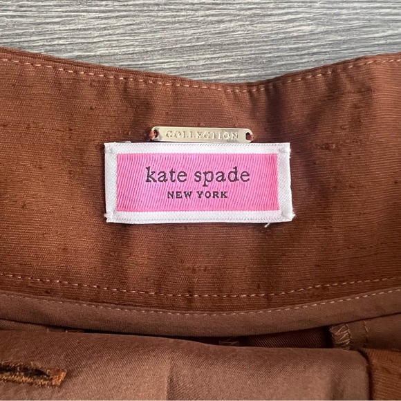 Kate Spade Collection High Rise Wide Leg Pants Crepe Brown US 4 / 38" Inseam - Picture 2 of 10